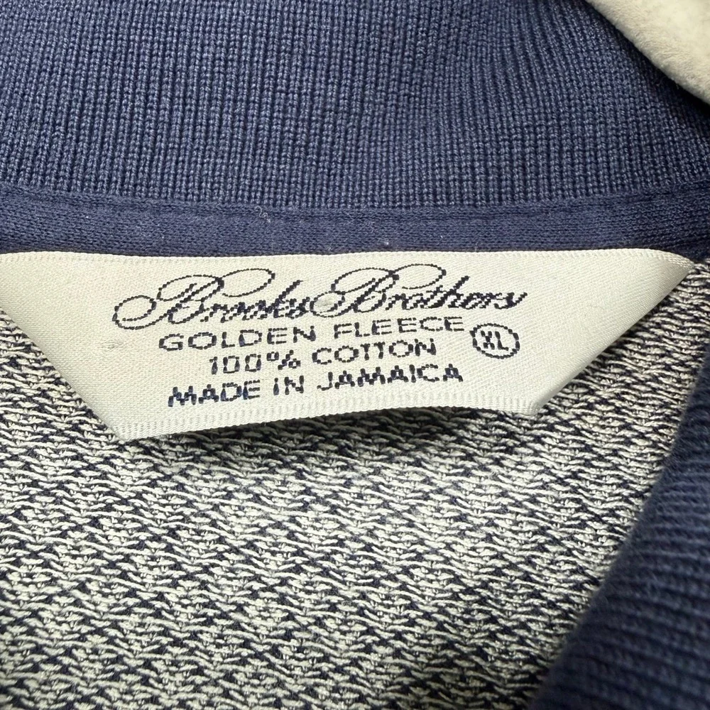 Brooks Brothers Polo Shirt Mens XL Blue Geometric Golden Fleece Diamond‎ Cotton